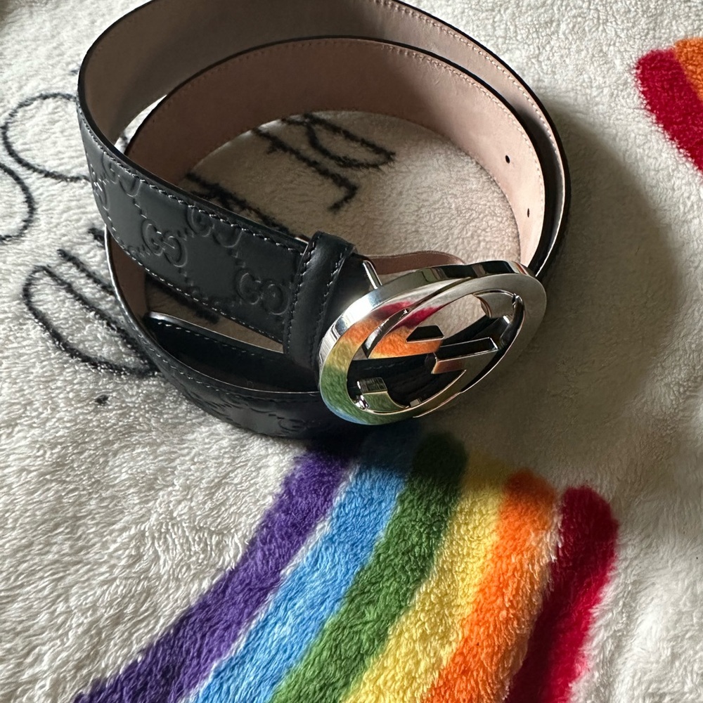 Gucci signature belt black us 30-32